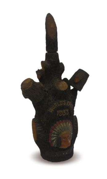 World's Fair 1933 Figural Liquor Bottle with Shot Glasses image