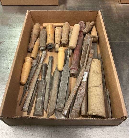 Box of Assorted Woodworking and Metalworking Tools image