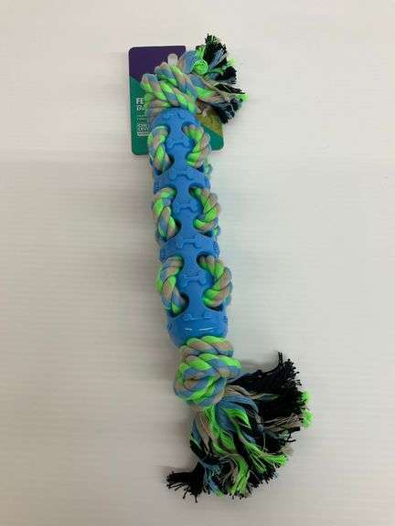 New Vibrant Life Dog Toy - Rope and Rubber Bone image