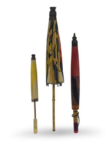 Three 1933-1934 Chicago World's Fair Souvenir Parasols image