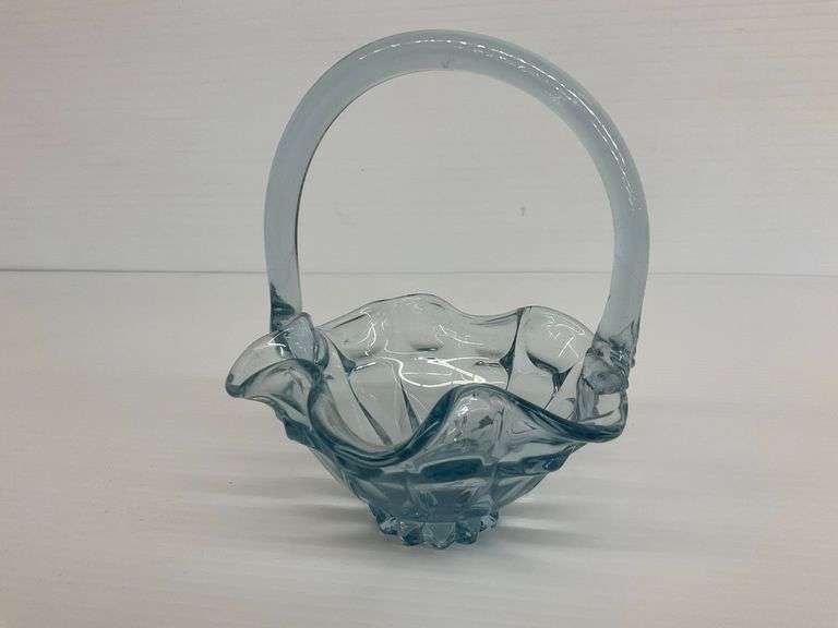 Light Blue Fenton Art Glass Basket image