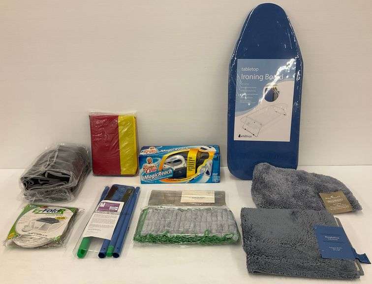 New Household Cleaning and Organization Items - Whitmor Ironing Board, Laundry Basket, Cleaning Tools image