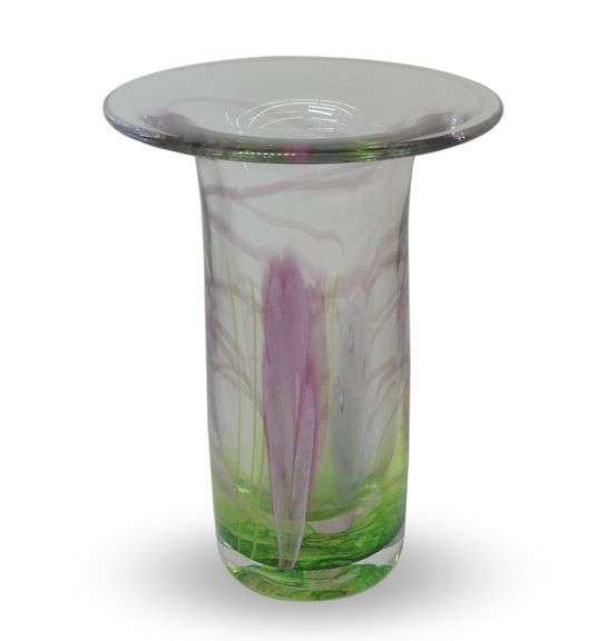Art Glass Floral Design Vase image