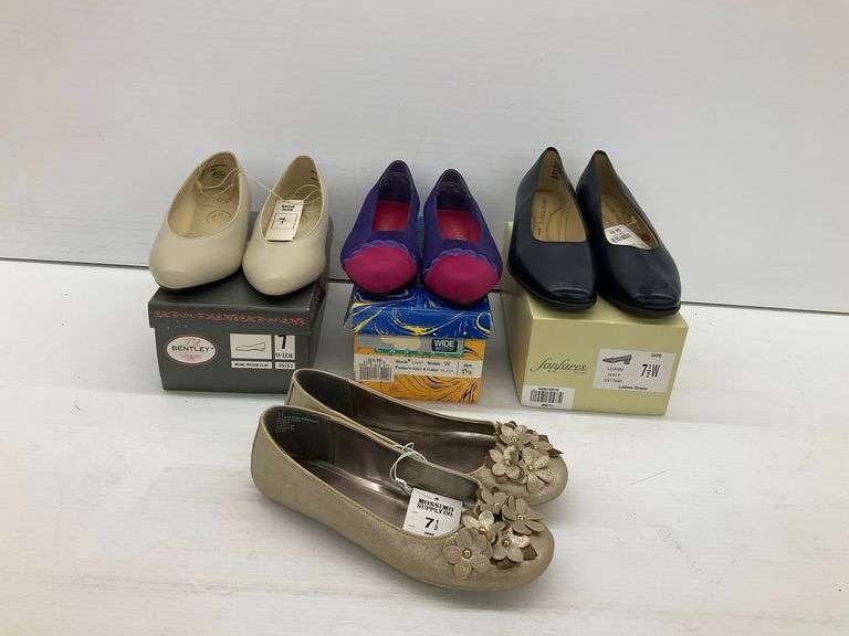 Four Pairs of New Ladies' Footwear - Sizes 7-7.5 image