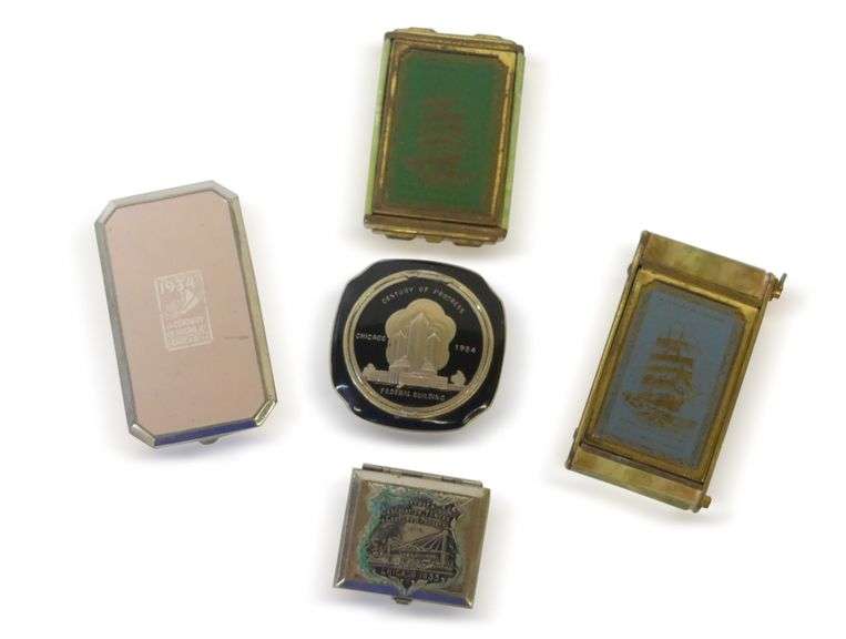 1933-1934 Chicago World's Fair Souvenir Compacts and Match Holders image