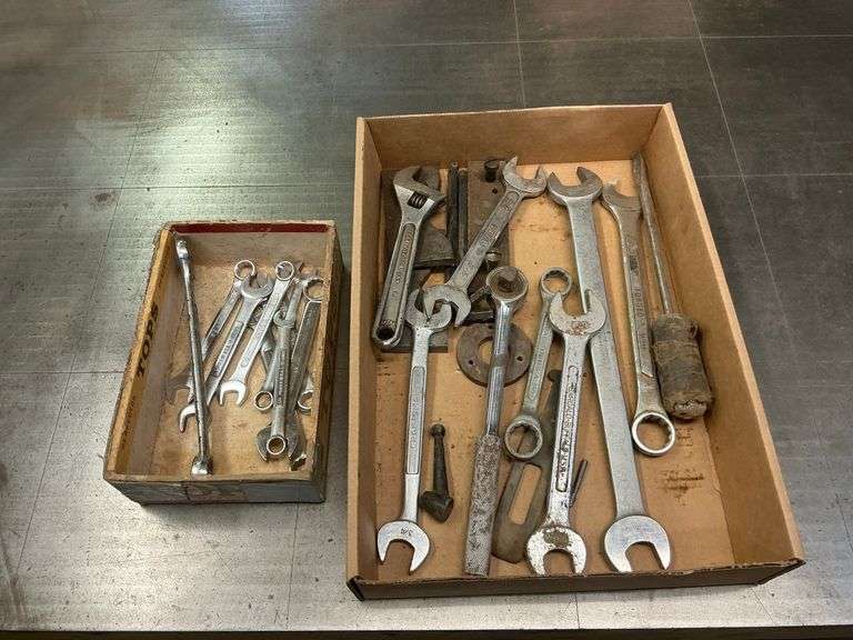 Assorted Wrench Lot - Combination, Open End, and Adjustable image