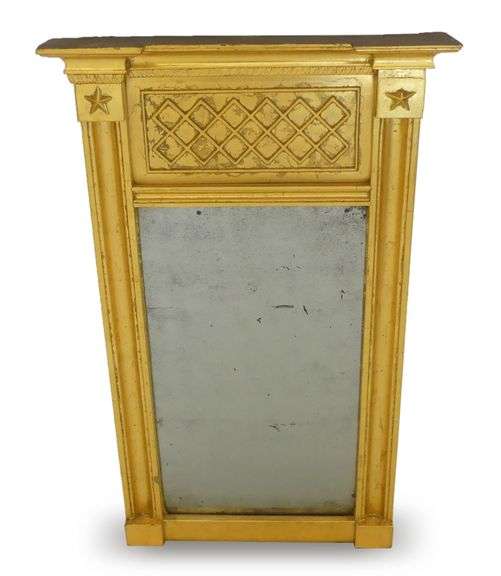 Antique Giltwood Wall Mirror with Star Accents image