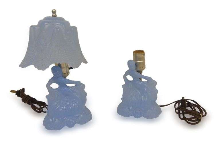 Pair of Powder Blue Figural Lamps image