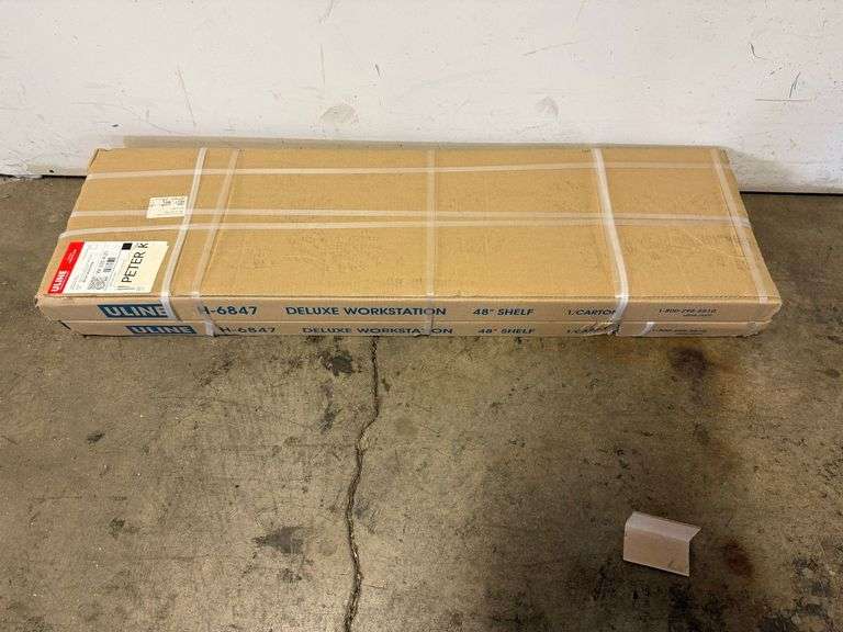 (2) Uline H-6847 Deluxe Workstation with 48 in. Shelf image