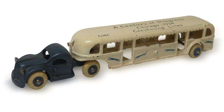 Arcade GMC "Century of Progress Chicago - 1934 Greyhound Lines" Toy Truck Cab & Bus image