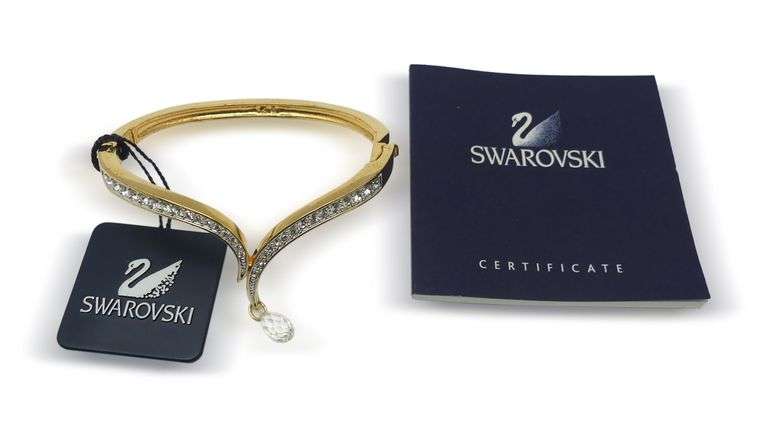 Swarovski Gold-Tone Bangle Bracelet with Certificate image