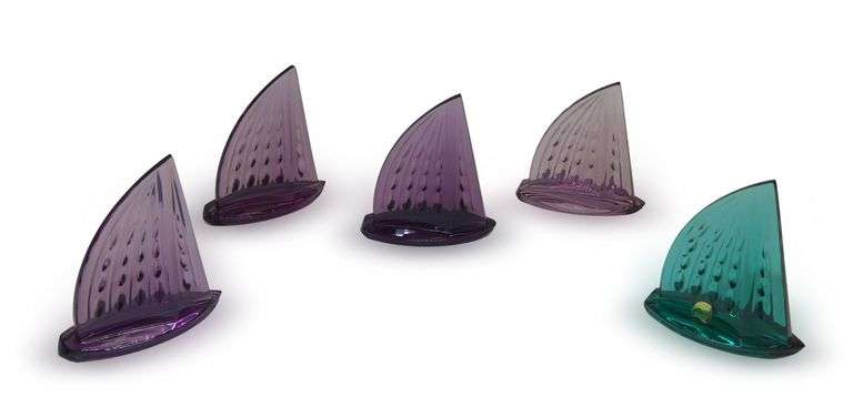 Six Waterford Crystal Sailboat Figurines image