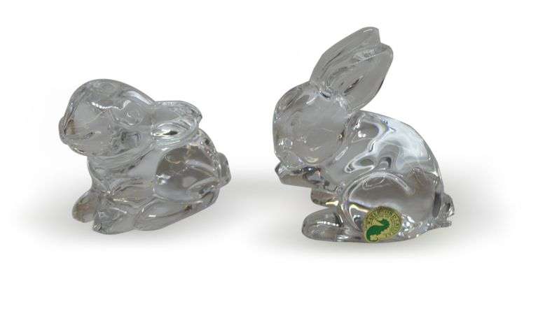 Waterford Crystal Figurine - Two Small Rabbits image