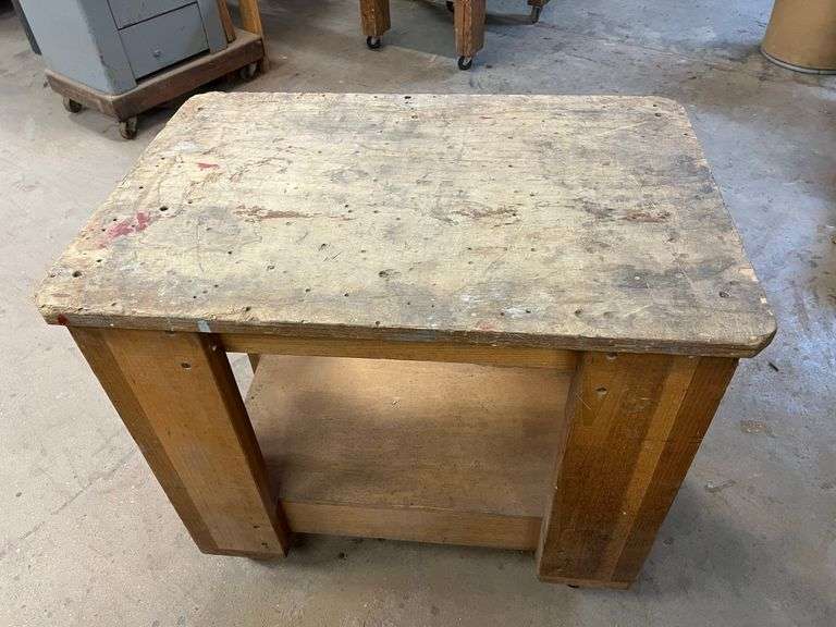 Wooden Rolling Cart ... 30 x 34 x 23 in. image