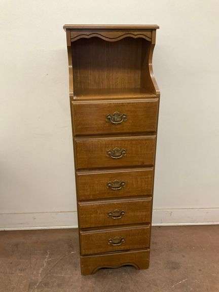 Narrow Wooden Chest of Drawers image
