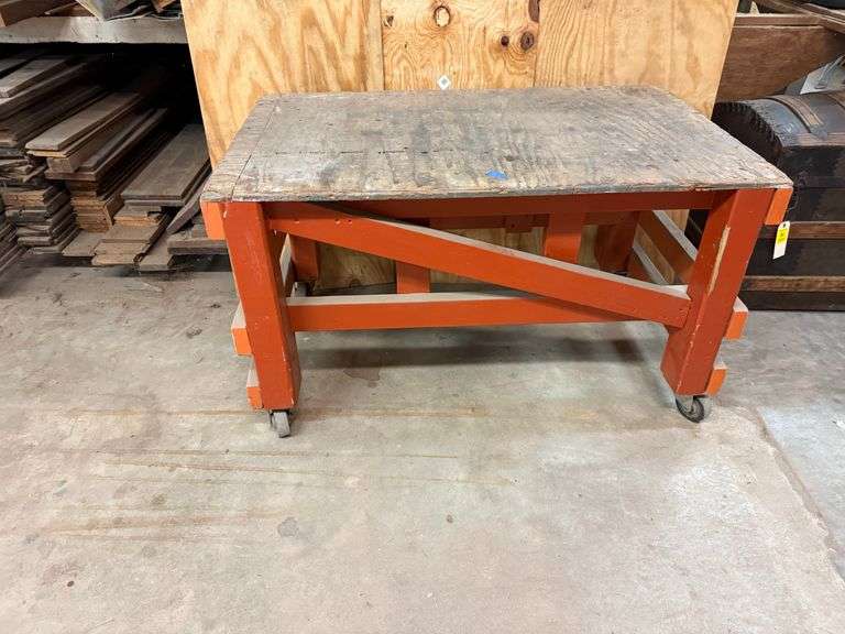 Rolling Wooden Cart ... 30 x 50 x 30 in. image