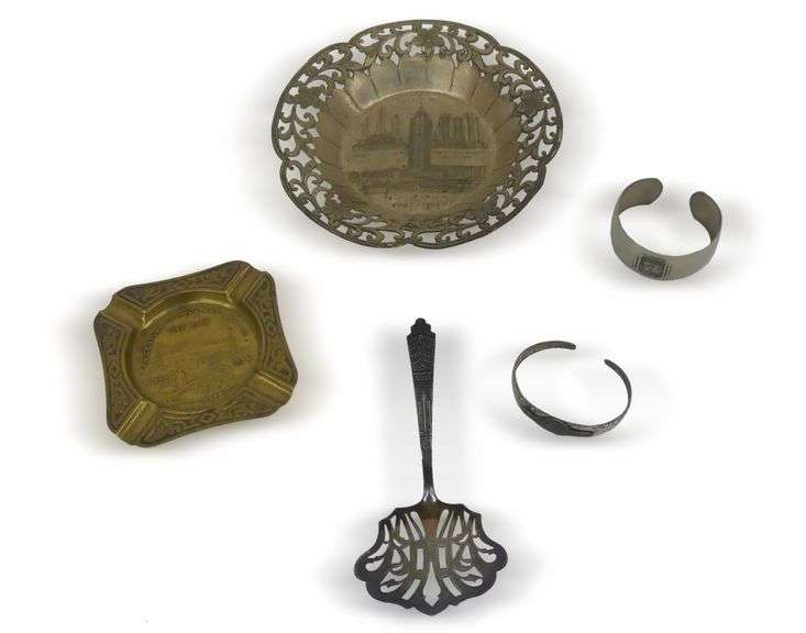 1933-1934 Chicago World's Fair Sterling and Metal Souvenir Lot image