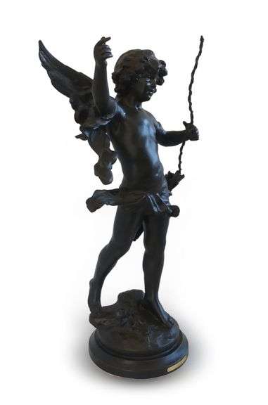 Recast Bronze Cupid Statue by Auguste Moreau image