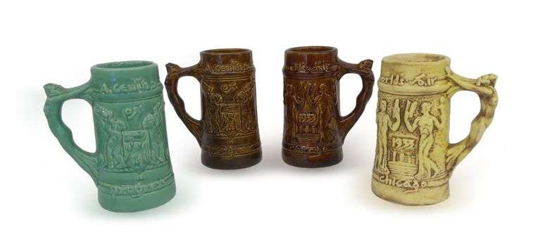 Four 1933 Chicago World's Fair Souvenir Mugs image