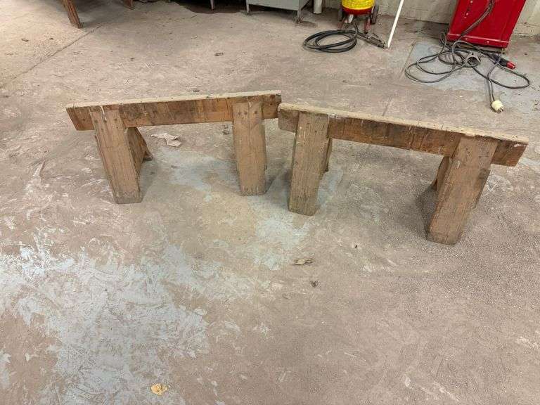 Wooden Saw Horses ... 19 x 40 x 14 in. image