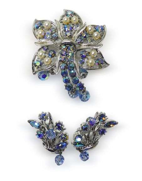 Corocraft Brooch and Earring Set in Original Box image