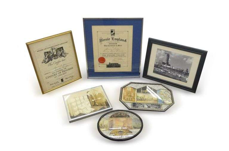 Framed Chicago Century of Progress Prints & Certificates image