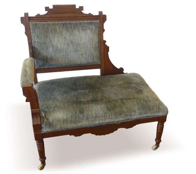 Victorian Eastlake Parlor Chair with Blue Upholstery image