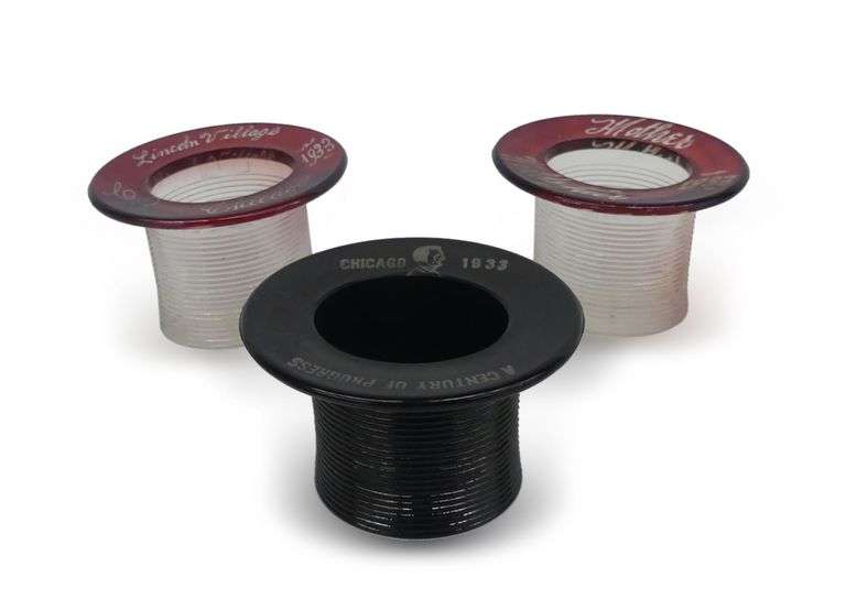 Three 1933 Chicago World's Fair Souvenir Toothpick Holders image