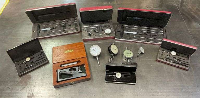 Assorted Precision Measuring Tools Including Starrett & more image