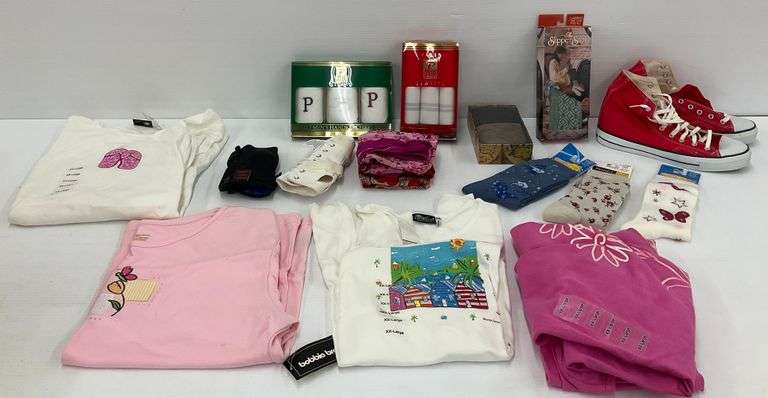 New Clothing and Accessory Group: Shirts, Handkerchiefs, Shoes, Socks, Scarf, and Brace image