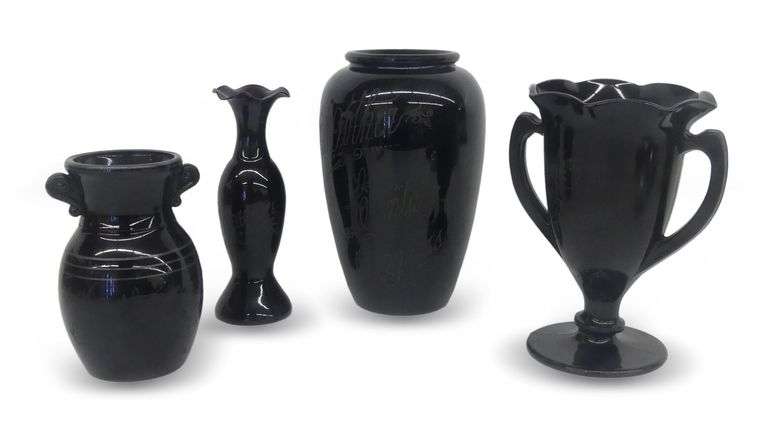 Four Vintage Black Vases image