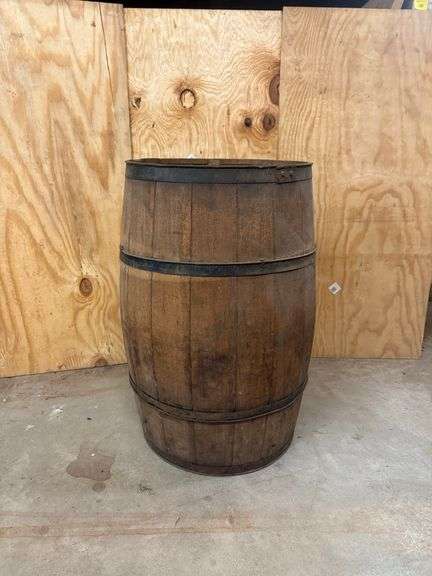 Wooden Barrel ... 30 in. tall and 17 in. diameter image