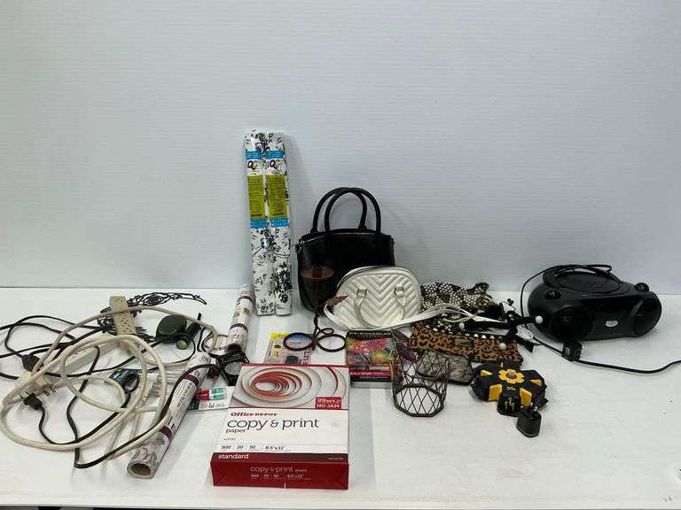 Assorted Mixed Items: Electronics, Accessories, Craft Supplies, and Office Paper image