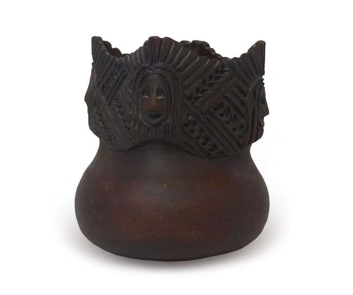 Signed Kwakwaka'wakw Style Pottery Vase image