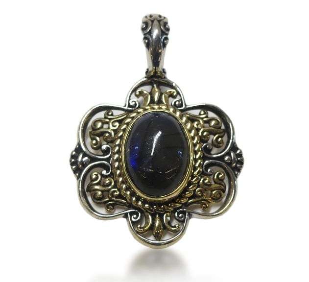 Carolyn Pollack Sterling and Brass Labradorite Pendant image