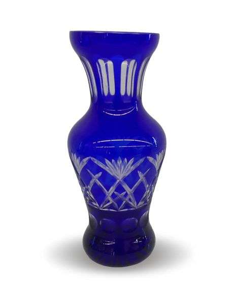 Highly Detailed Bohemian Blue Crystal Vase image