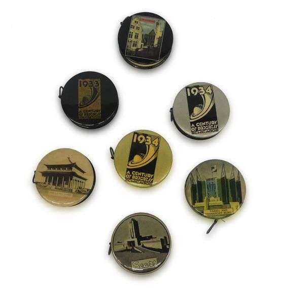 Seven 1933-1934 Chicago World's Fair Souvenir Tape Measures image