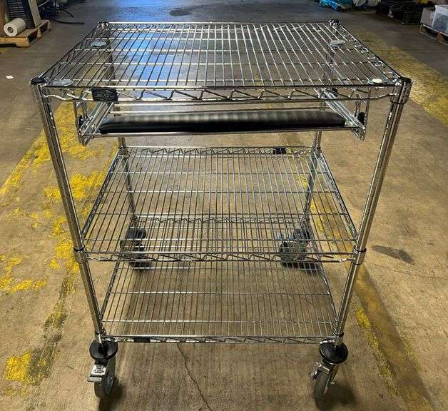 Metal Three Tier Rolling Cart ... 39 x 30 x 24 in. image