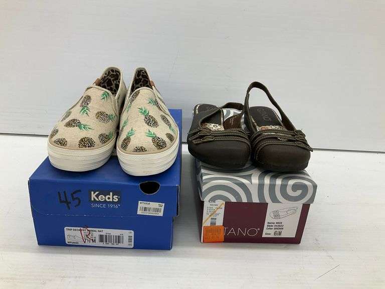Two Pairs of Women's Shoes - Keds and Gitano Size 7.5 and 6.5 image
