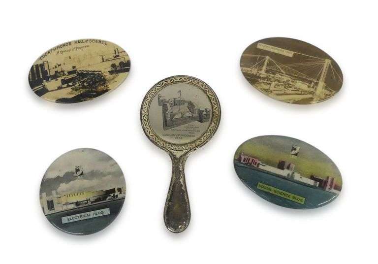1933-1934 Century of Progress Chicago World's Fair Souvenir Mirror with Interchangeable Scenes image