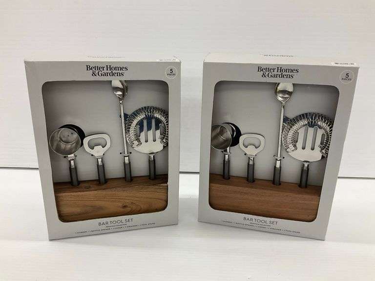 Two New Better Homes & Gardens Granville Collection Bar Tool Sets image