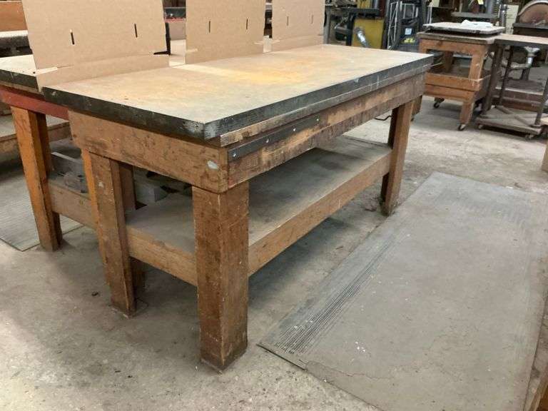 Wooden Work Table .... 37 x 75 x 28 in. image