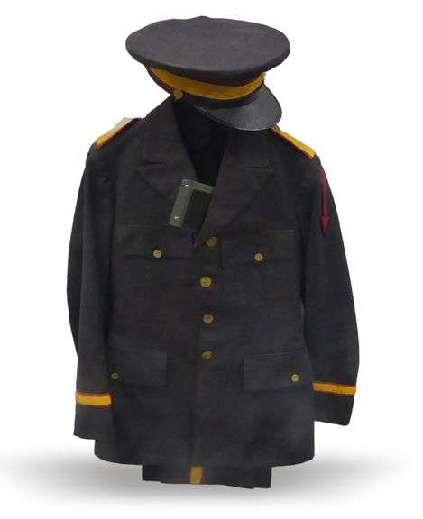 Century of Progress Usher's  Uniform Jacket and Hat with 1933 Chicago World's Fair ID Badge image