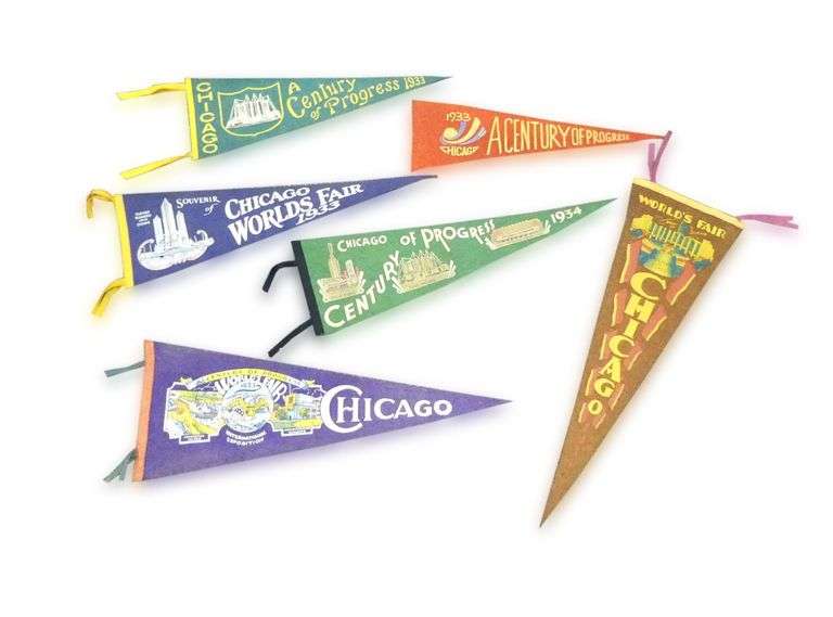 1933-1934 Chicago World's Fair Souvenir Pennant Collection image