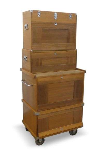 H. Gerstner & Sons Wooden Tool Chest on Wheels image
