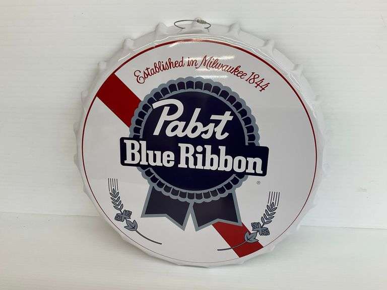 Pabst Blue Ribbon Bottle Cap Metal Wall Decor image