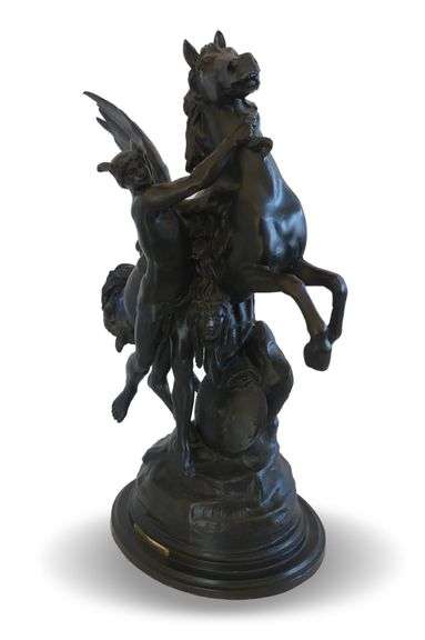 Recast Emile Louis Picault Pegasus Bronze Statue image