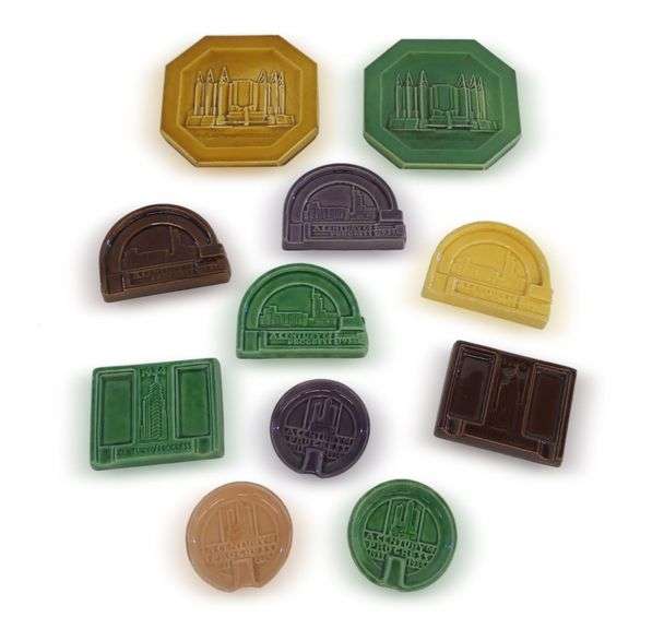 Haeger Pottery Chicago World's Fair Souvenir Tiles image