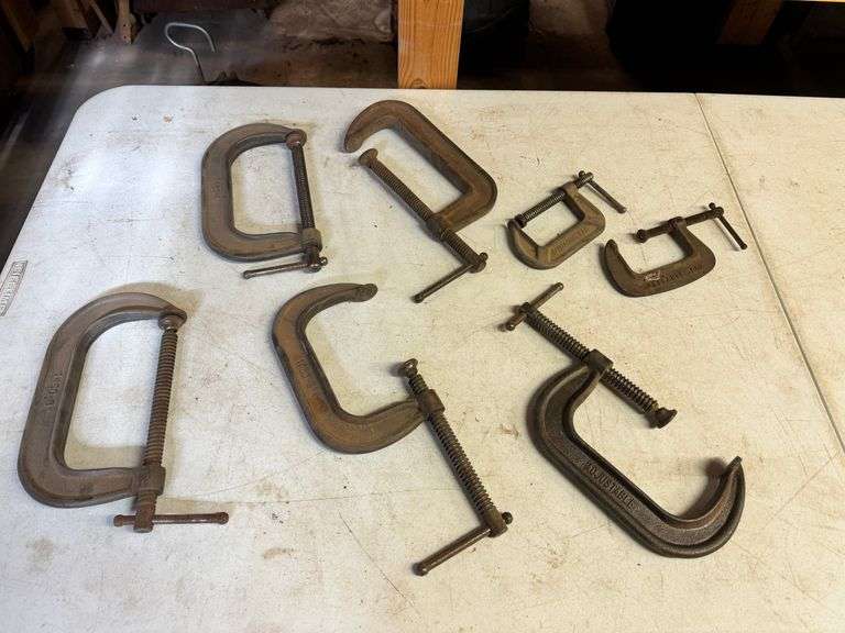 Group of Seven Metal C Clamps image