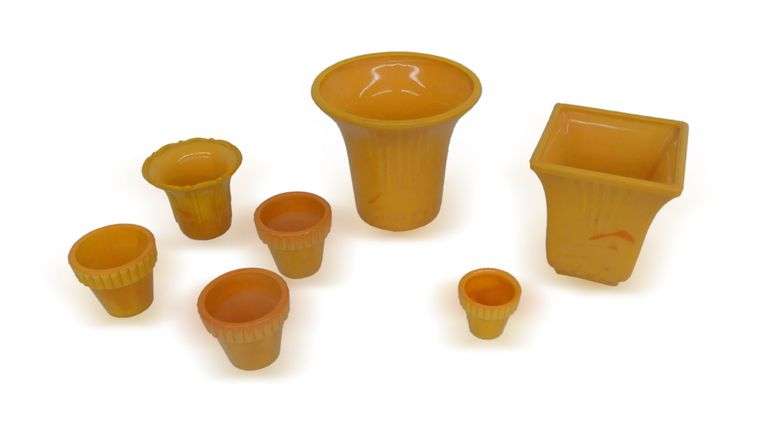 Group of Orange Color Vases image